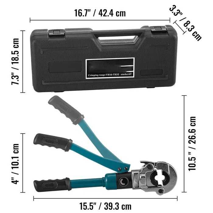 Alicate Cravar Hidráulico Multicamada, Pex, 16,20,25,32mm - Novo