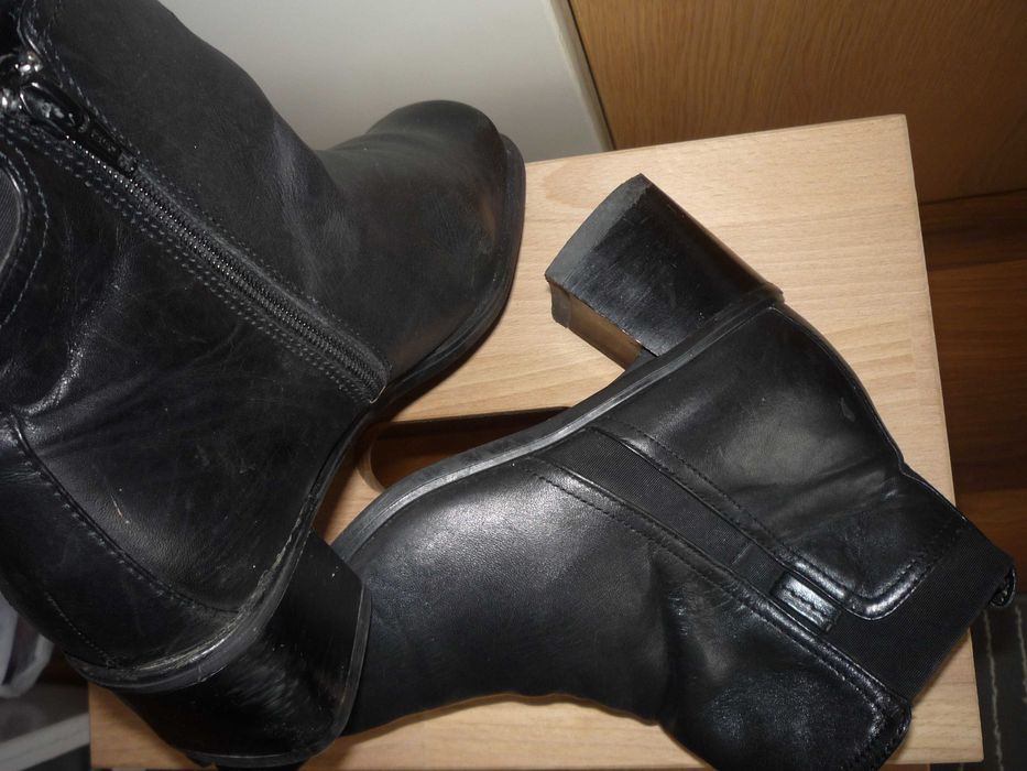 czarne botki ze skóry 39
