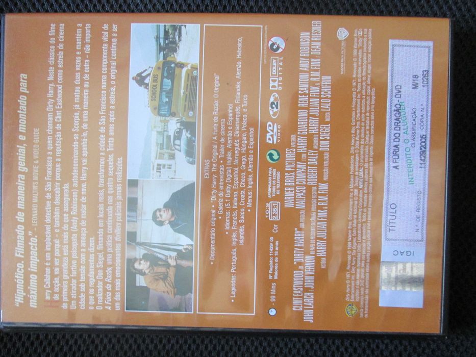 DVD A Fúria da Razão, com Reni Santoni, Harry Guardino, Clint Eastwood