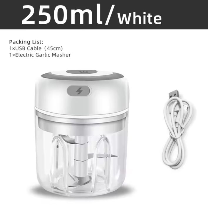 Picador de alho elétrico 250ml