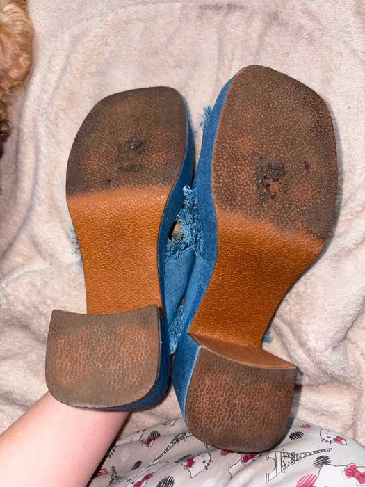 Buty damskie jeansowe klapki