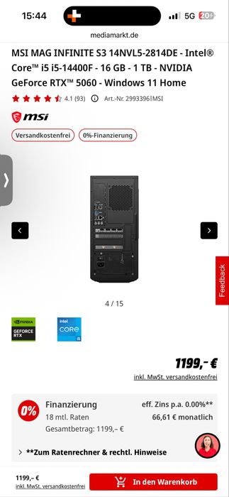 Pc gaming 5060/i5 14400f, Posivel troca.