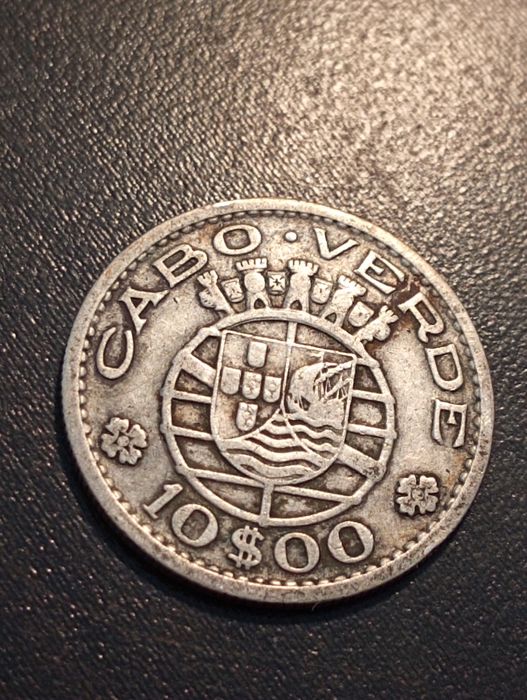 10 escudos - Cabo Verde 1953 - PRATA - Bela