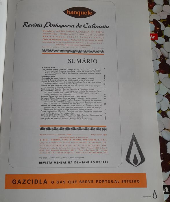 Vintage receitas culinária anos 70
