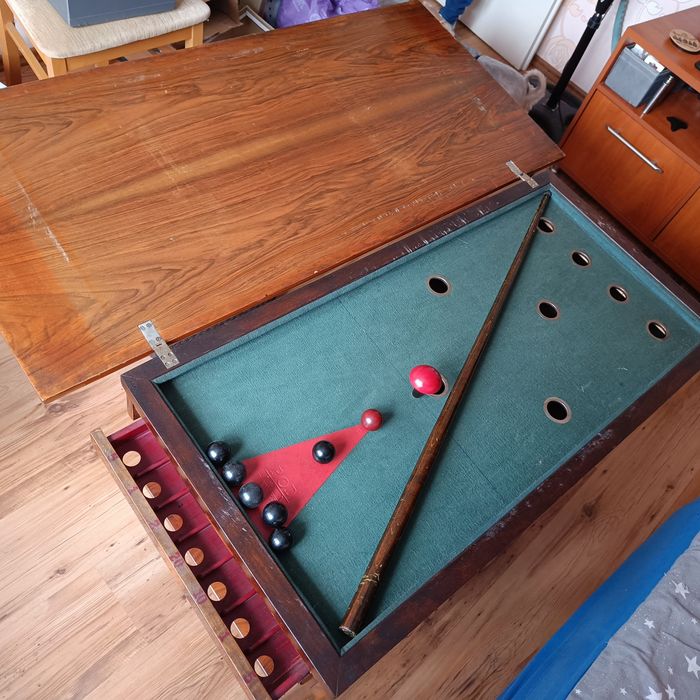 Stół ława bilard antyk PRL wszystkie bile!