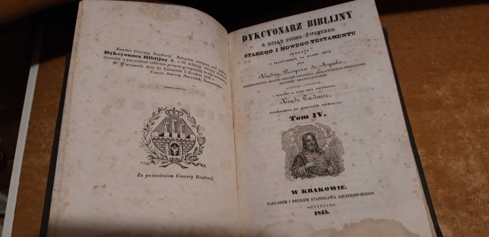 DYKCJONARZ  BIBLIJNY z  Ksiąg Pisma Św.,T. 3 i 4 - Kraków 1845
