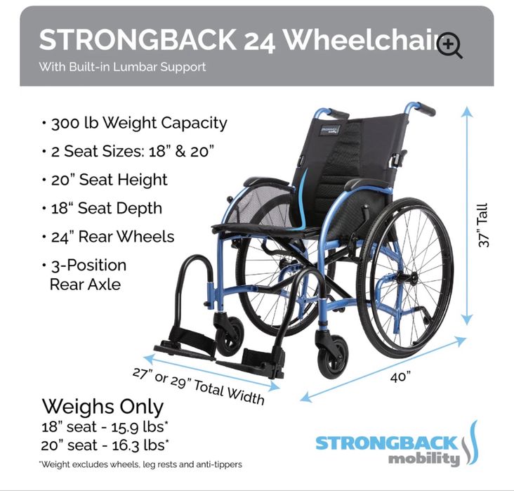 wózek inwalidzki  STRONGBACK  24