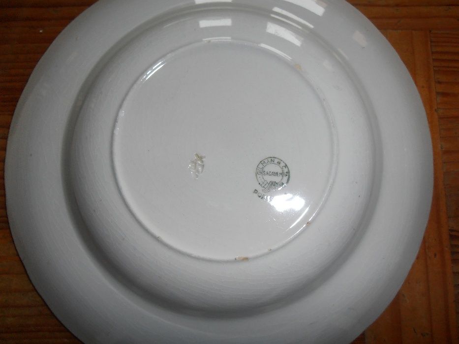 lote de 8 pratos sacavém gilman, 24/25 cm