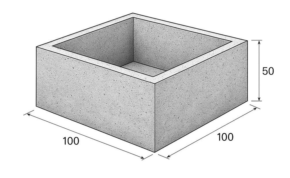 Donice betonowe 100x100x50