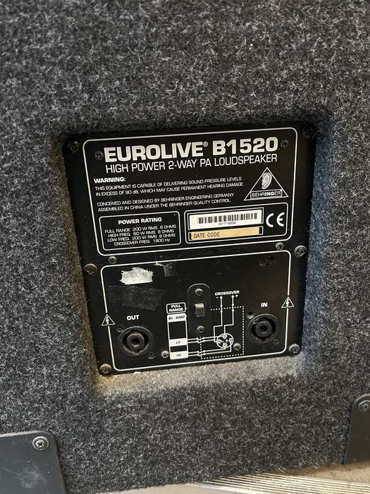 Акустика пасивні колонки behringer b1220, b1520
