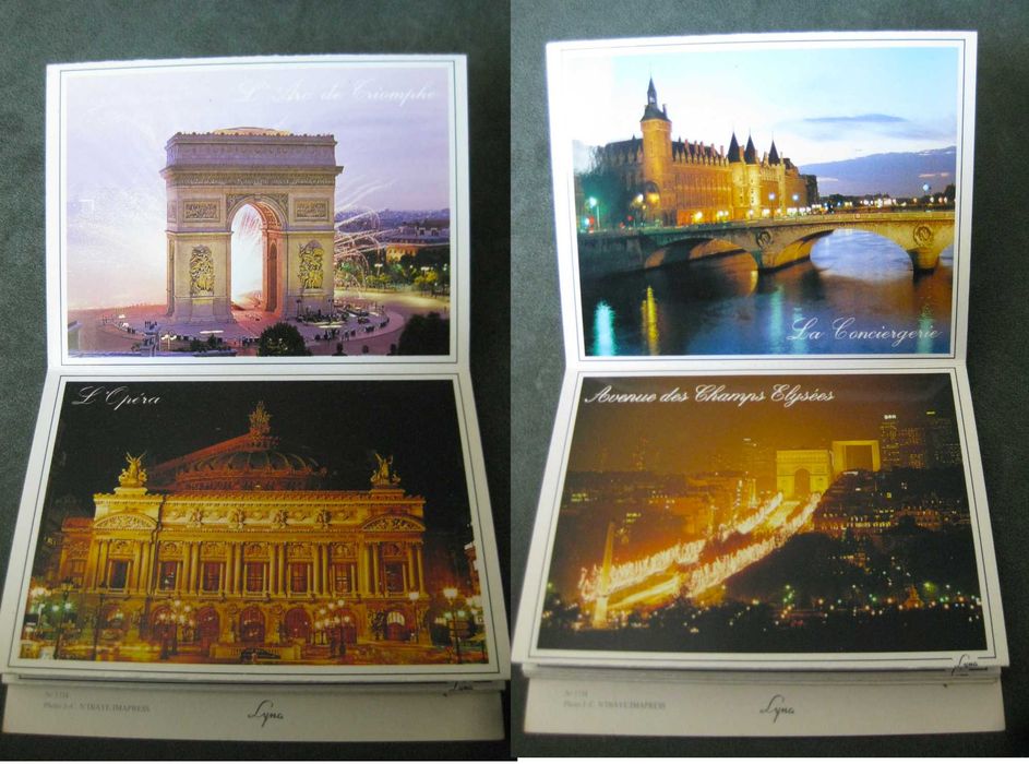 Conjunto de 16 Postais de Paris