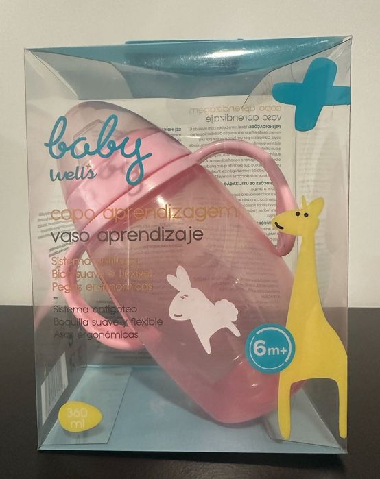 Copo de Aprendizagem Rosa de Bebé Novo