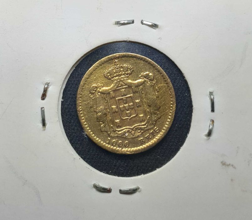 Moeda de 1000 Reis em ouro - D. Pedro V 1855
