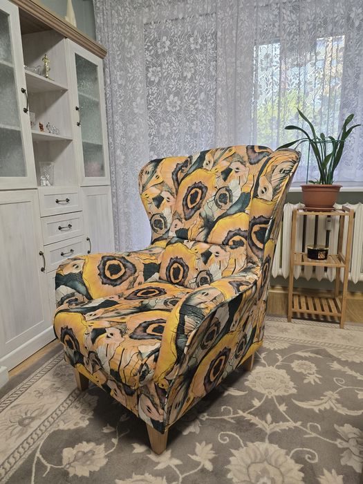 Fotel uszak zółty