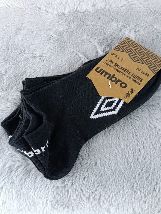 Skarpetki umbro zestaw 3 pary czarne sportowe 35 38 nowe