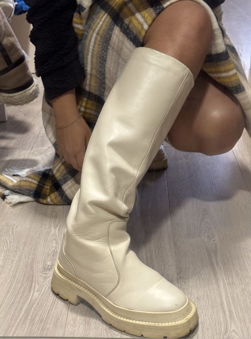 Сапоги труби молочні ШКІРА 38(39)