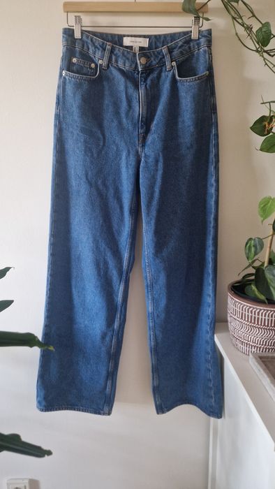 Straight Jeans hm h&m edition jeansy spodnie wide m 38
