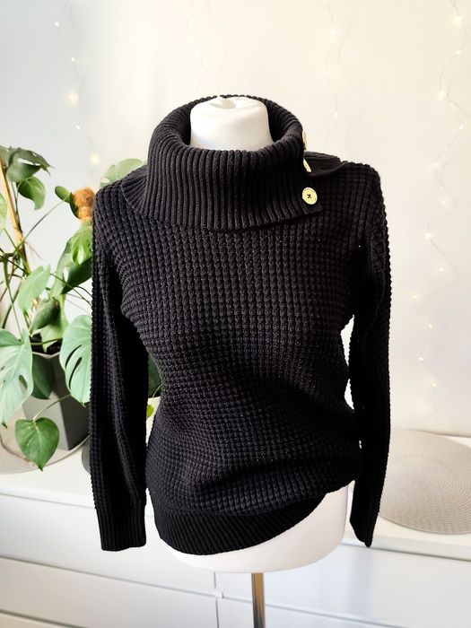 Sweter czarny golf Calvin Klein S 36 damski