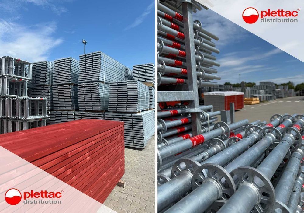 Rusztowanie elewacyjne PRODUCENT – pow.rob.120m2, wys.rob.10m Plettac