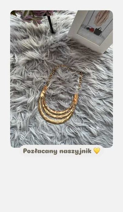 Naszyjnik pozłacany nowy zapinany choker pinterest elegancki wesela