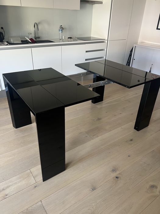 Mesa consola Roche-Bobois extensível Daquacryl Preto