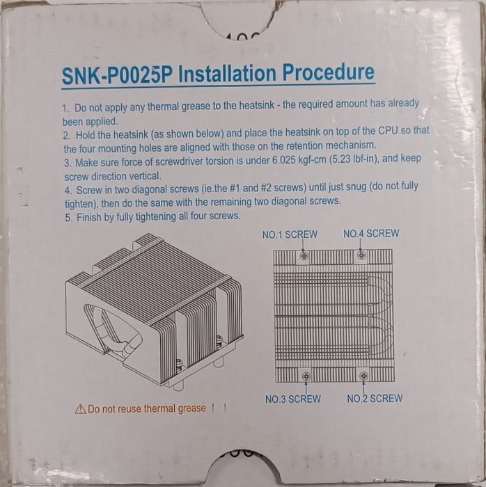 Cooler Supermicro SNK-P0025P