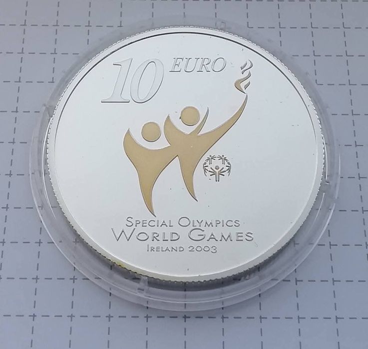 Ірландія 10 євро 2003р. Олімпіада в Дубліні. СРІБЛО. Позолота. ПРУФ.
