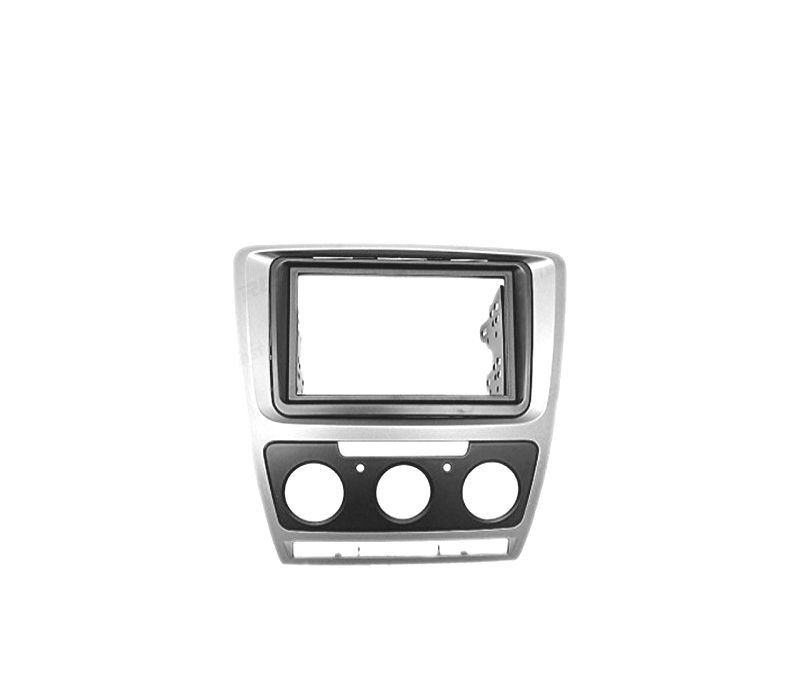MOLDURA ADAPTADOR CINZENTA PARA RADIO 2-DIN PARA SKODA OCTAVIA 08-13 CON AIRE ACONDICIONADO MANUAL