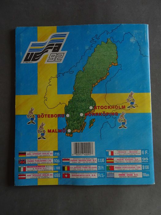 Caderneta de cromos de futebol completa EURO 92 - Panini