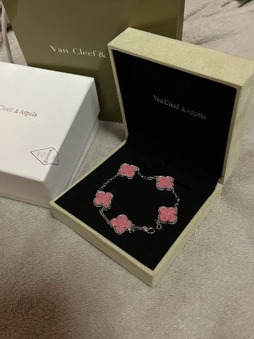 Bransoletka Van Cleef Srebrna różowa
