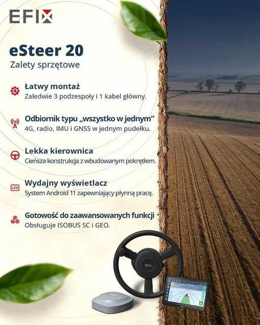 Nawigacja rolnicza EFIX eSTEER20 MAX ISOBUS Tc Sc Geo !!PROMOCJA!!