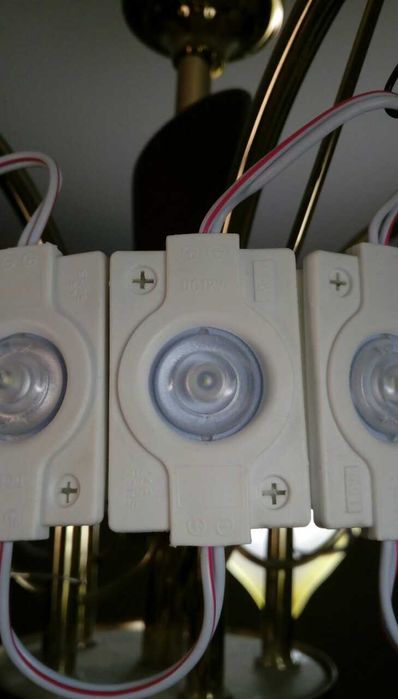 Светодиодная лента Led модуль белый, 20 диодов 12V, 1,5W с линзами