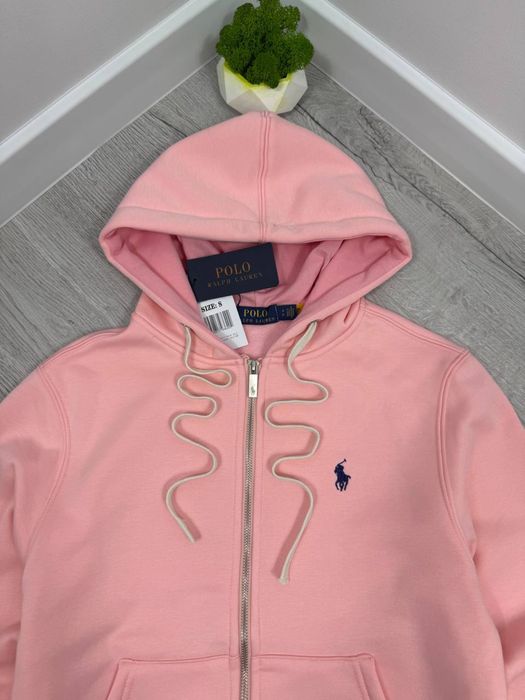 Polo Ralph Lauren худі на блискавці рожеве з капюшоном | Олімпійка Поло рожева | Зіпка Поло Ральф рожева чоловіча/жіноча