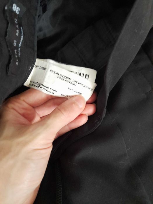 Calças pretas de algodão tipo fato para senhora tamanho M 69% algodão