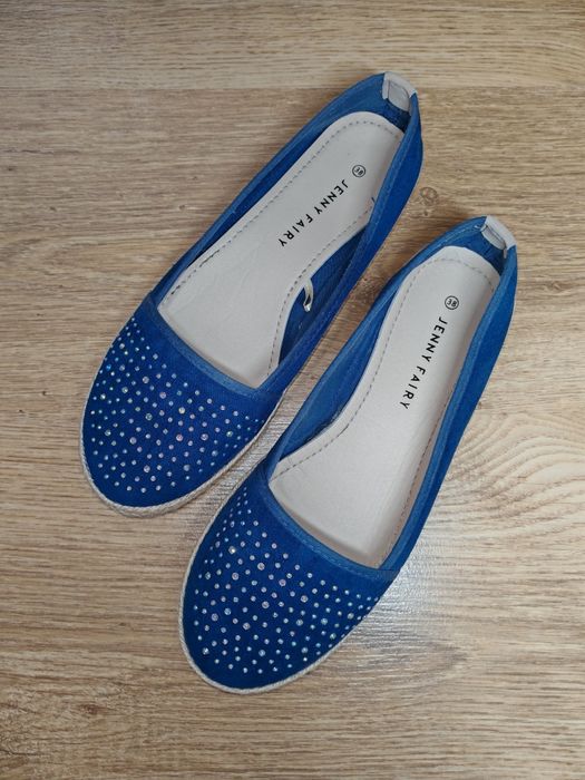 Espadryle baleriny Jenny Fairy błyszczące cyrkonie diamenciki