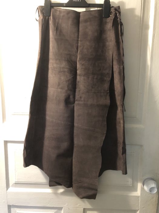 Кожана спідниця довга