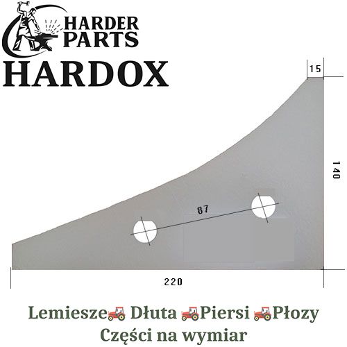 Płoza przednia Pottinger HARDOX 9291.01.000 części do pługa 2Xlepsze