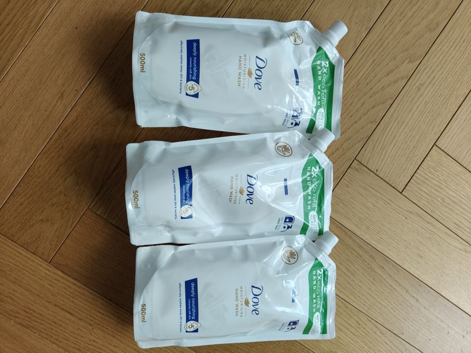 3 zapasy 500ml mydła Dove