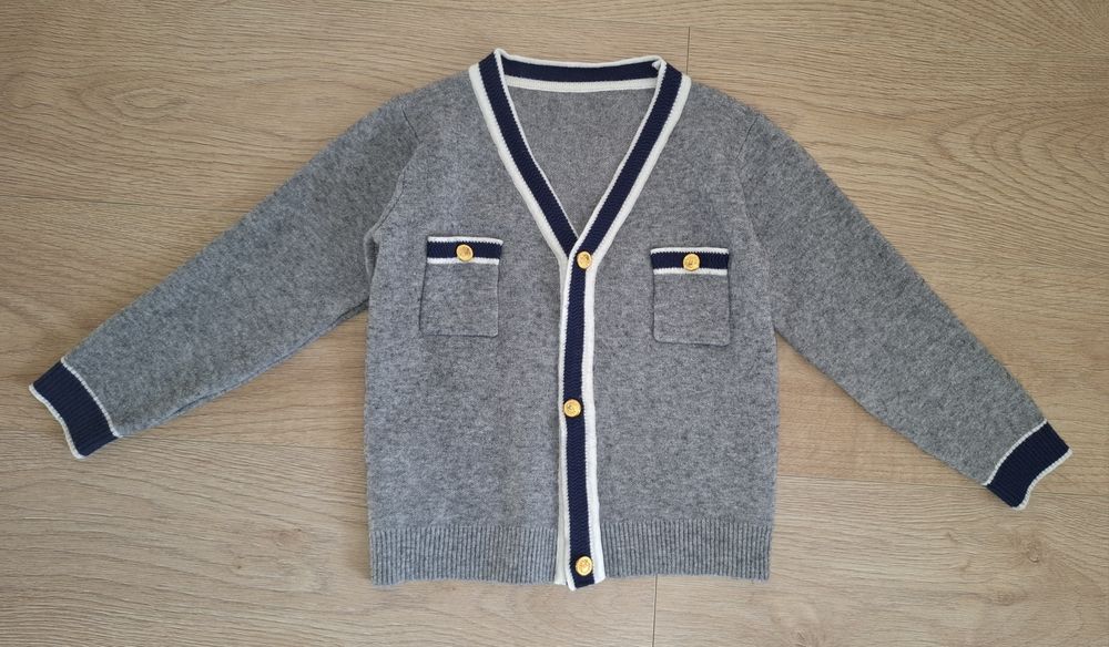 Костюм кардиган+спідничка, сірий, теплий, 6-8 років