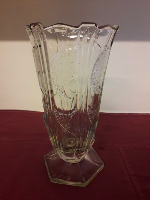 Przedwojenne szkło wazon huty Hortensja