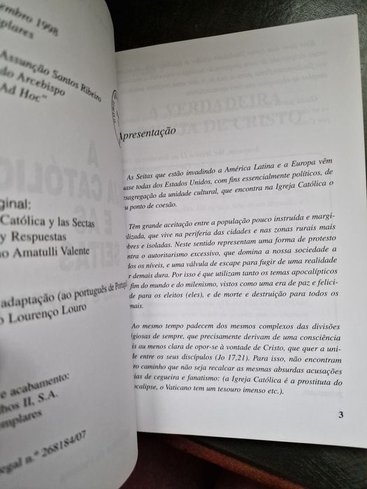 Livro A Igreja Católica e as Seitas, Perguntas e Respostas