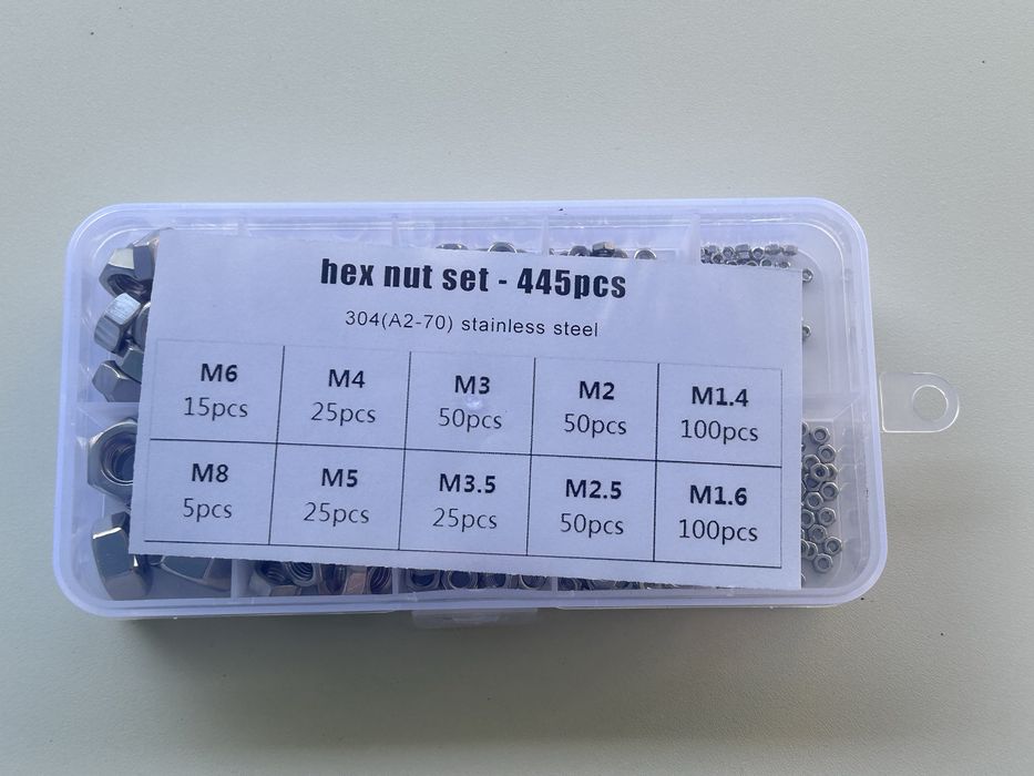 Набор гаек 445 шт 10 размеров