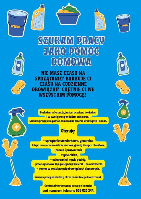 Sprzedam praca jako pomoc domowa
