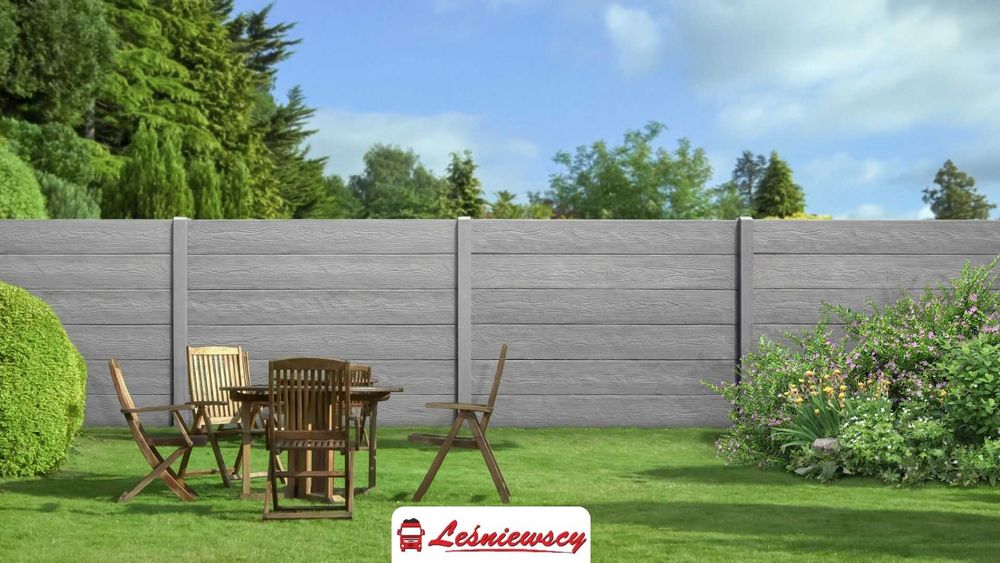 Ogrodzenie betonowe płyty palisadowe deska ogrodzenie posesji DREWBET