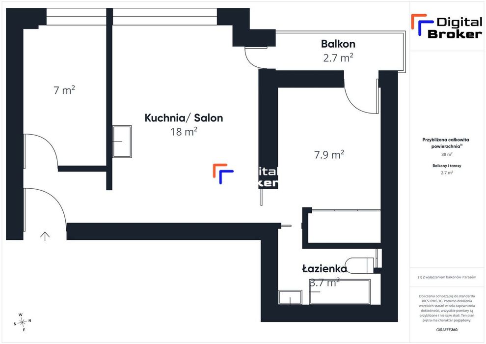 ✩ 3 pokoje ✩ 35,5 m² ✩ Podleśna ✩ Wysoki standard