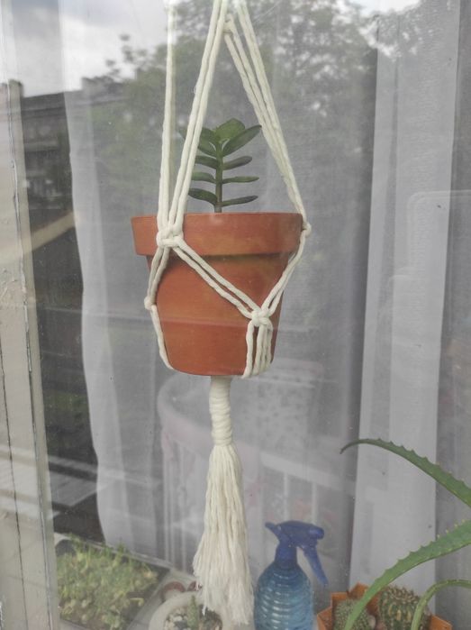 Кашпо підвісне плетене