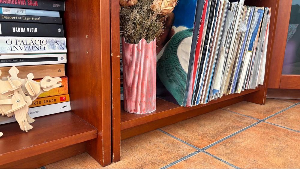 Conjunto ds 4 móveis de sala madeira e vidro