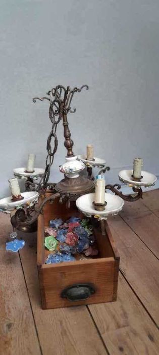 Candeeiro de Teto Vintage Estilo Capodimonte (6 Braços)
