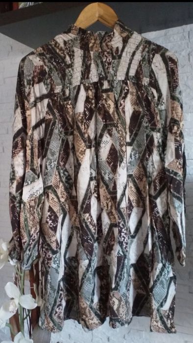 Sukienka plus size rozm 44 oversaize luźna rękaw szeroki