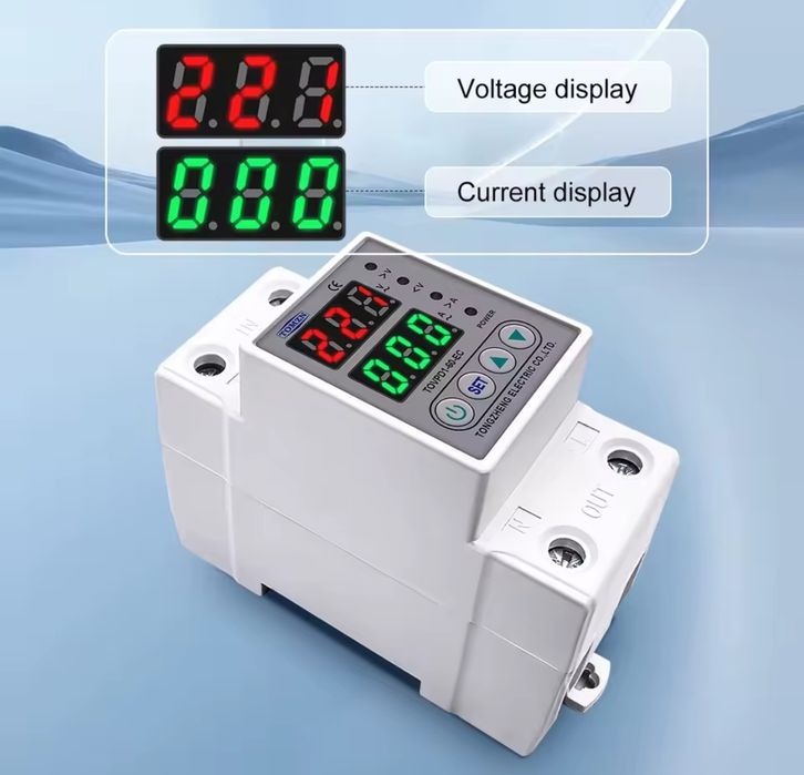 Реле напруги .TOMZN 40А, 220В, 2DIN.